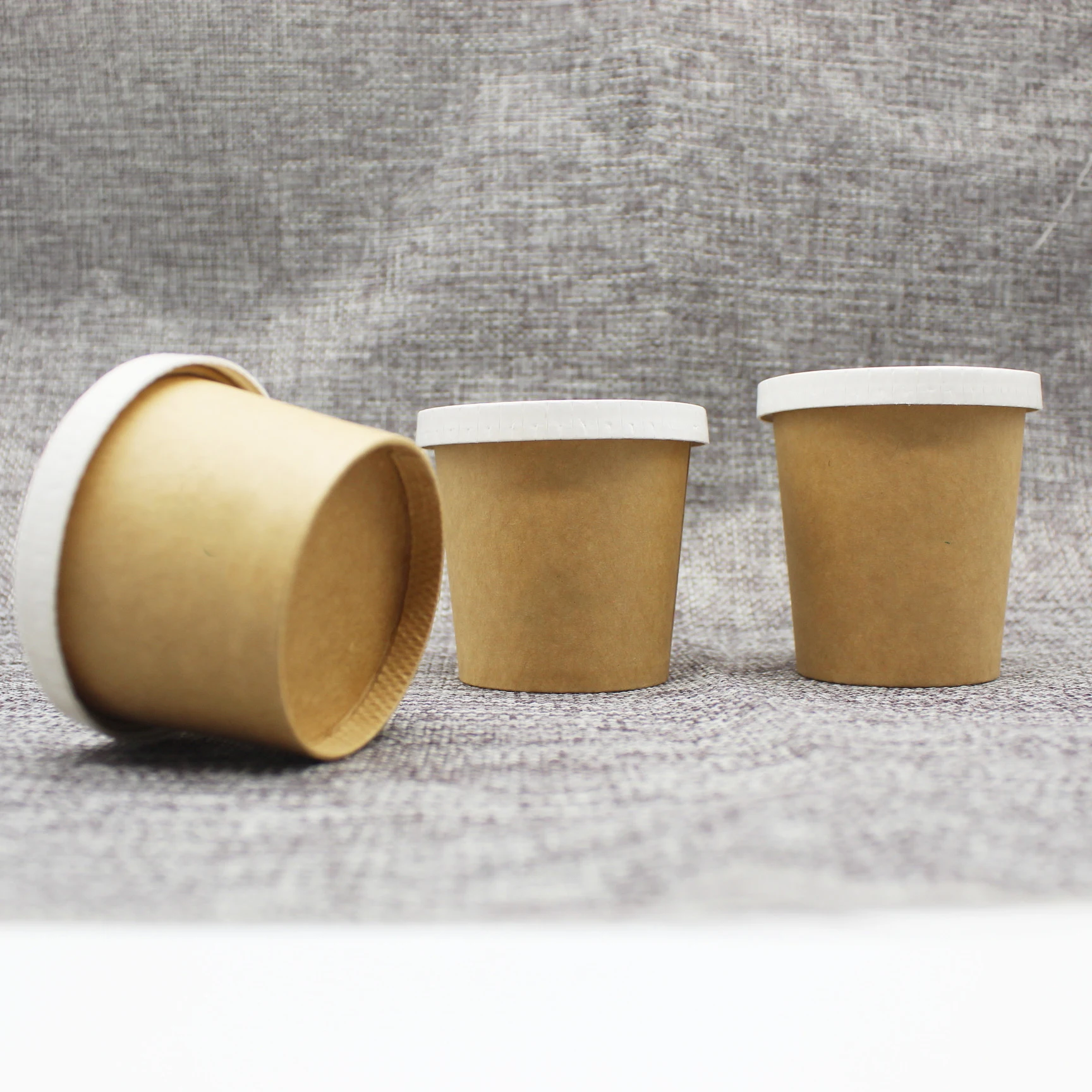 Compostable 30ml Paper Sauce Cup 1oz Paper Portion Cups With Flat Lid