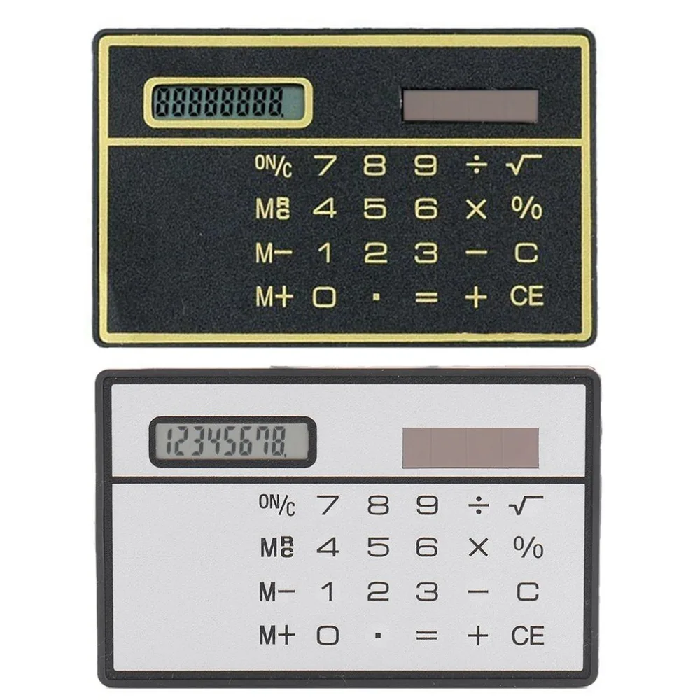 Digits Ultra Mini Slim Credit Card Size Solar Power Calculator Pocket Small US 