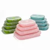 Collapsible Silicone food storage container set of 4 with lids Foldable silicone lunch box with BPA free and dishwasher safe