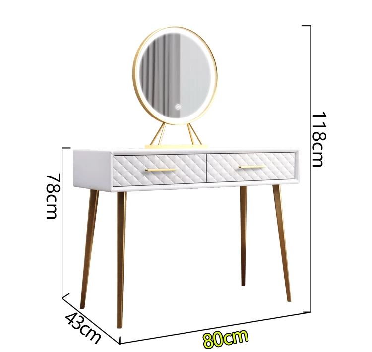 Dressing Table Mirrors Dresser Iron Golden Gold White Nordic Metal Technology Makeup China Vanity Desk