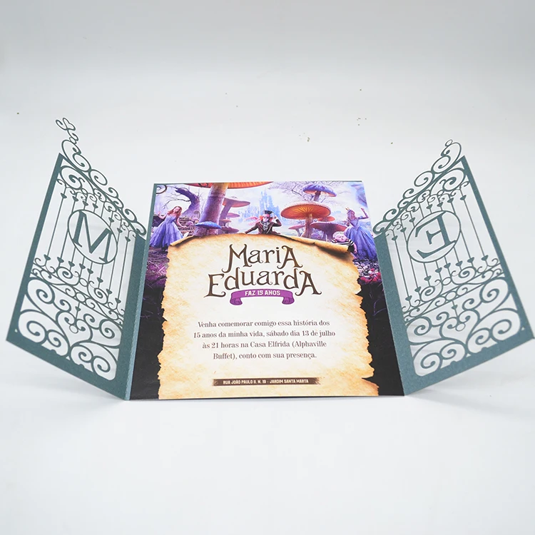 Navy blue personalized wedding invitations laser cut card