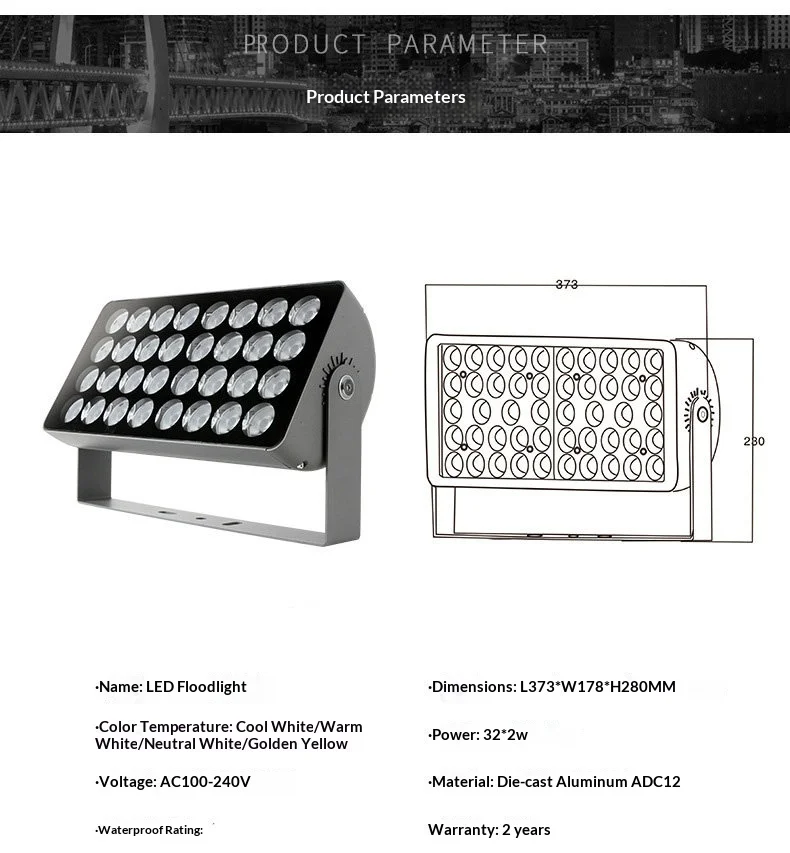 product led beam aluminum outdoor waterproof flood light 108w 200w dmx512 full color tree light for hotel exterior wall-9