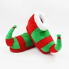 Christmas Elements Red Green Unisex Plush Booties Cotton Comfortable Christmas Male Slippers