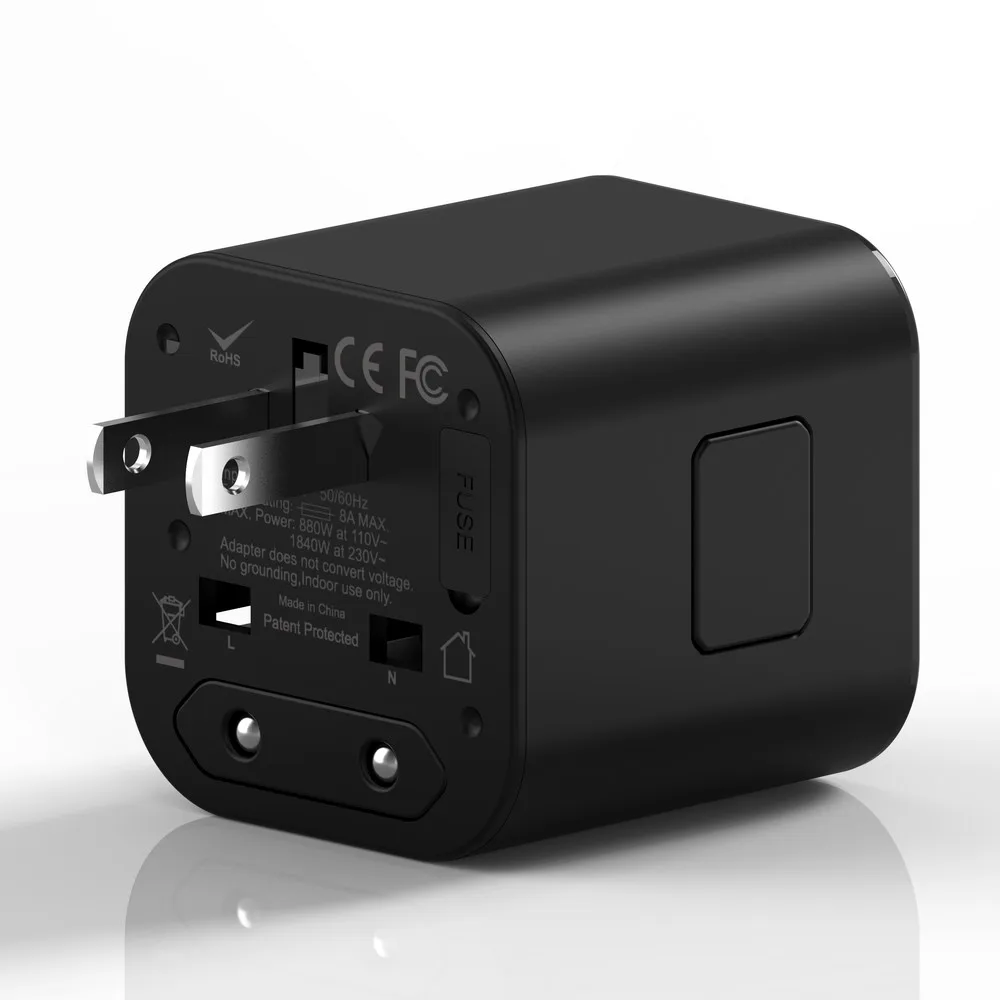 Universal Travel Adapter 100240v Uk/au/us/eu Worldwide Plug Adapter