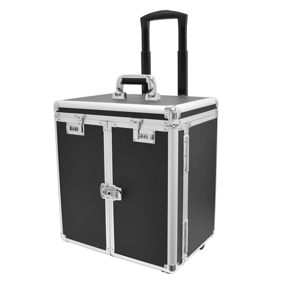 Aluminum Jewelry Carry Case With Wheels Trolley Jewelry Case With