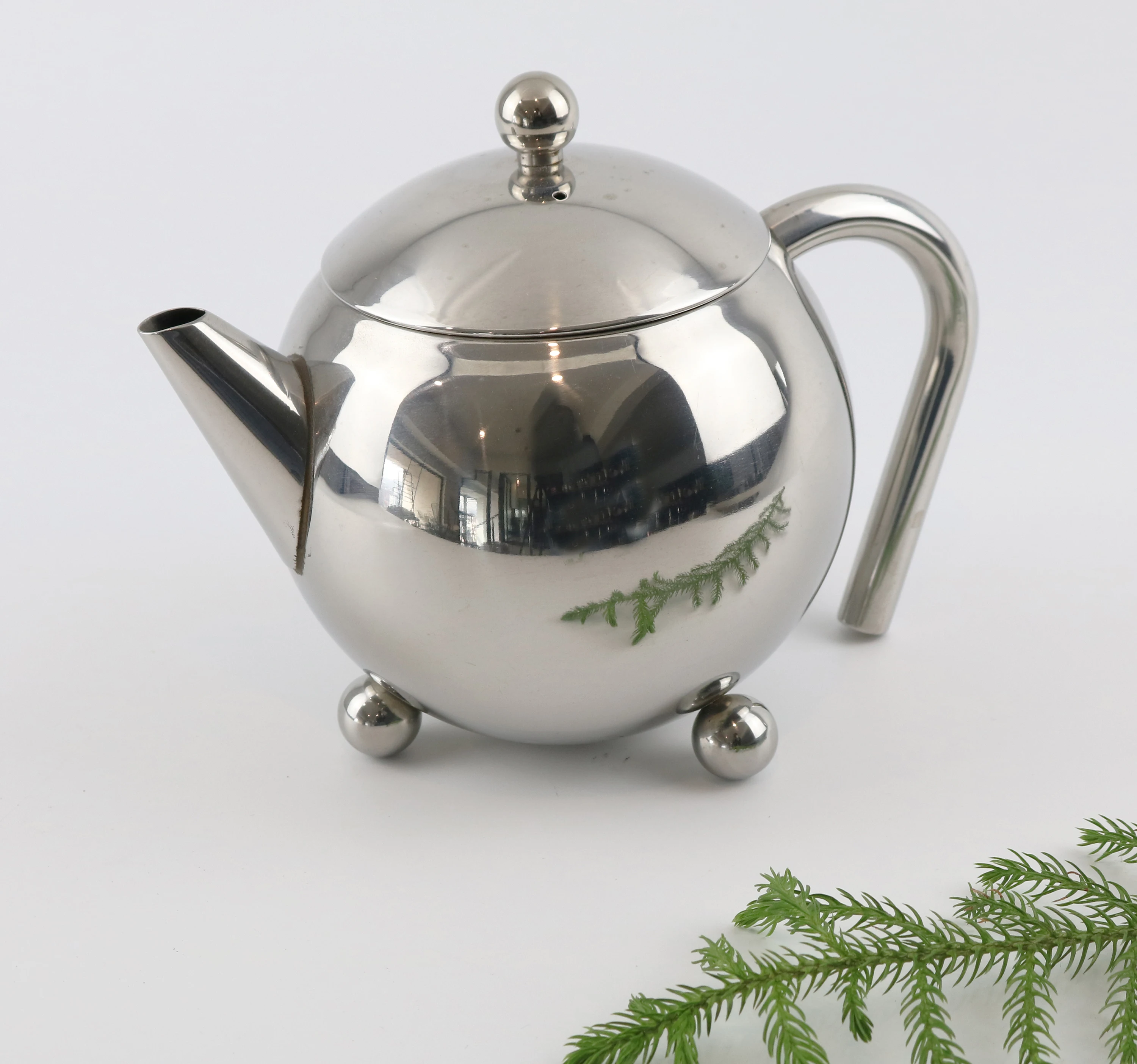 Wholesale Customized Design Chinese Factory Stainless Steel 3 Legs Tea Infuser Coffee Pot Kettle