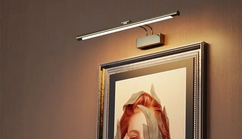 product bronze american style vintage decorative wall lamp with mirror and painting led light 111v 240v for dressing room and bedroom-6