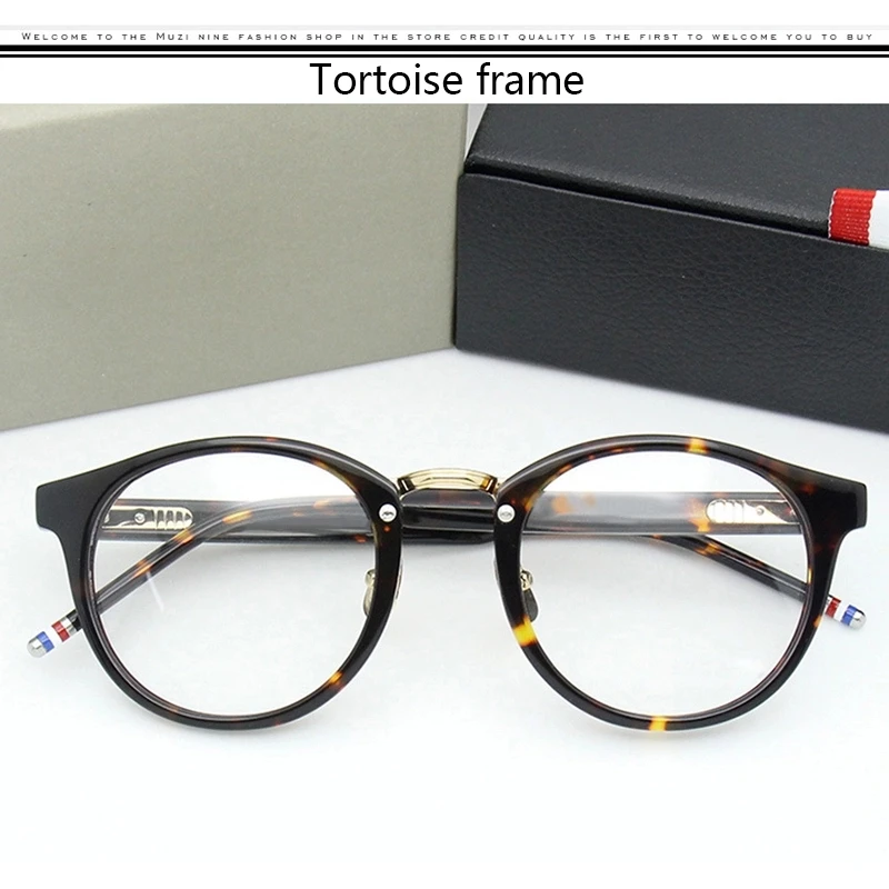 Vintage Tortoise Oem Custom Round Eyeglass Optical For Man Metal Bridge