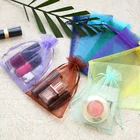 Wholesale Custom Printed Logo Wedding Drawstring Organza Gift Bags With Ribbon