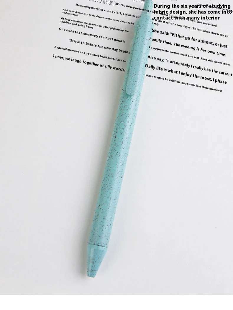High Quality Recycled Eco-Friendly Wheat Straw Ballpoint Pens Custom Logo Wholesale Hot Sale for Sports Advertising 1.0mm