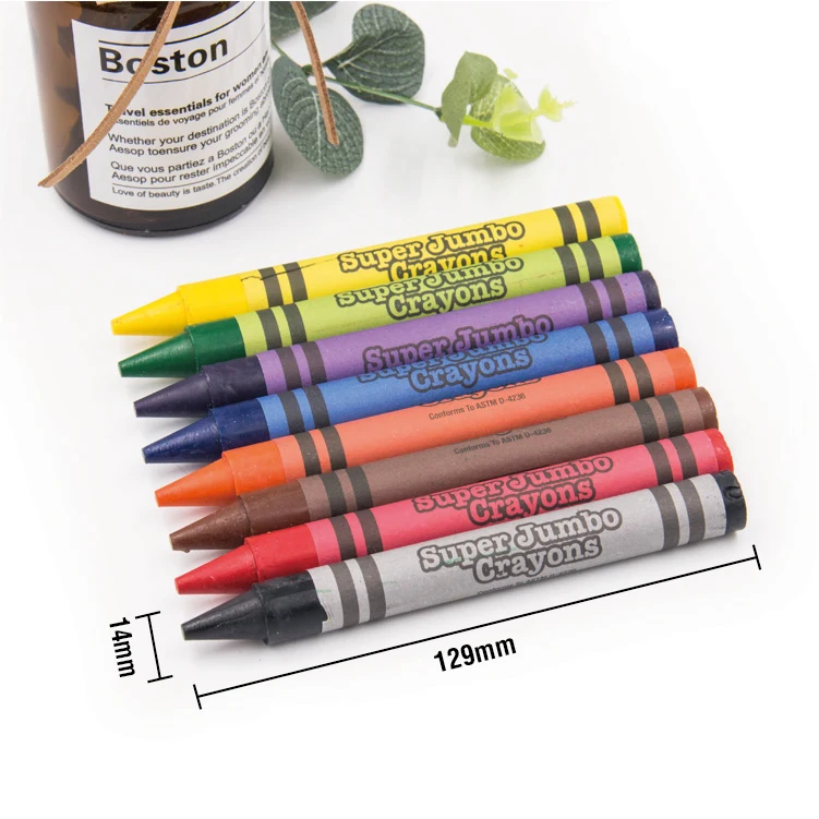 Super Jumbo Wax Crayons 8 Pack  Colouring Pencils & Crayons