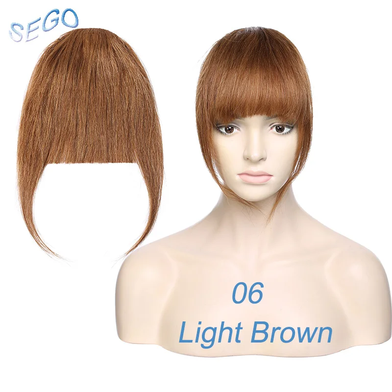Sego 25g Neat Front Fringe Clip In Human Hair Bangs Remy Hair Extensions Sweeping Side Blunt Bang Natural Hairpieces 8 Colors Bangs Aliexpress