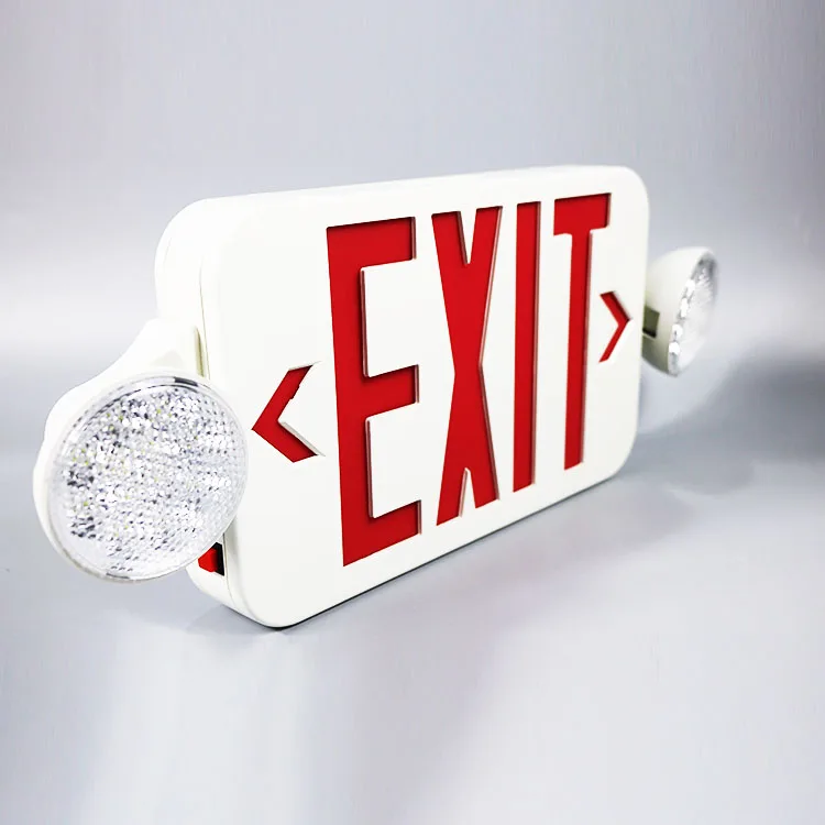 Amazon hot sale UL Twin Spot LED Rechargeable Combo Led Emergency Light With Exit Sign