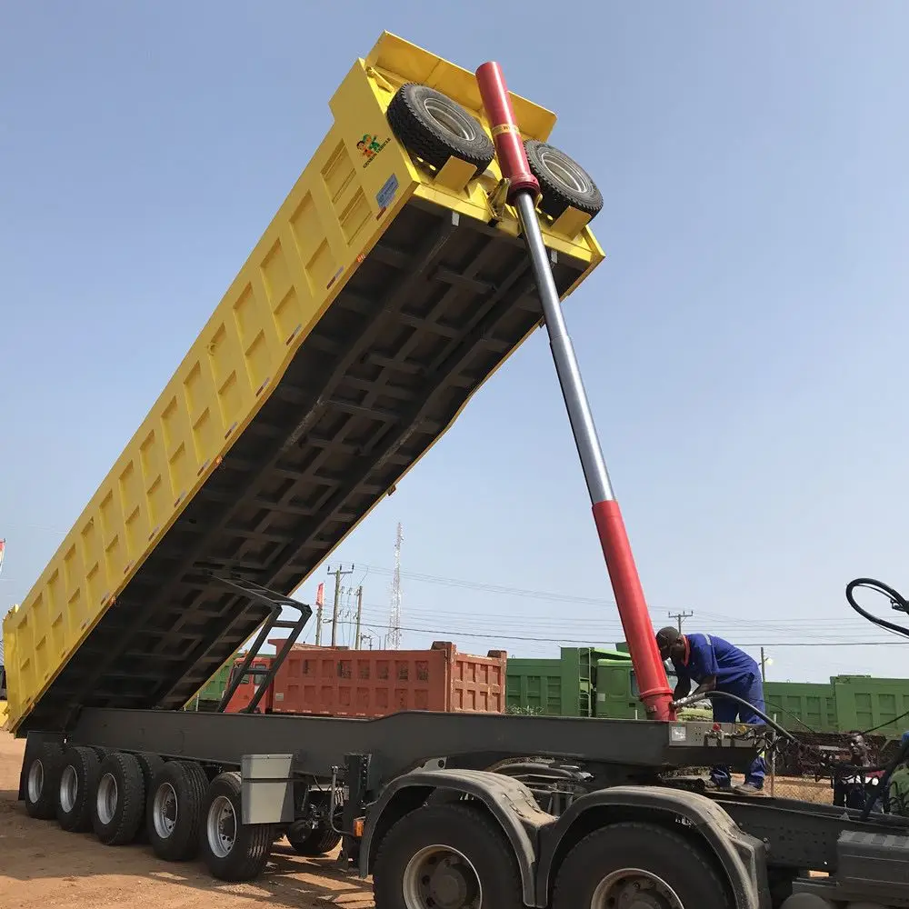 中国自卸车卡车半traile出售-50吨自卸拖车-自卸半挂车卡车