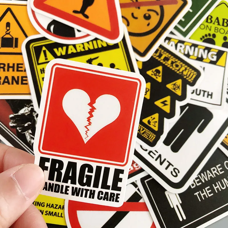 50 pcs warning sticker danger banning