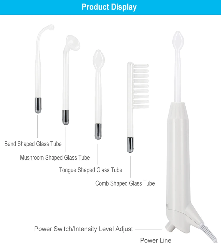 2019 Newest Portable Ozone Derma High Frequency Wand Facial Machine