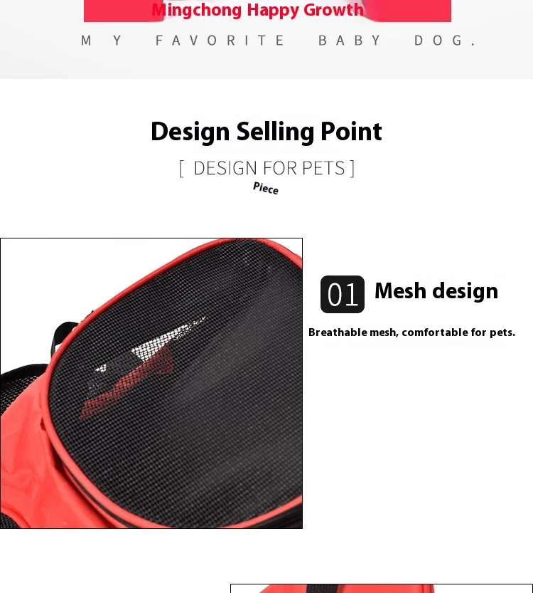 Fashionable Portable Foldable Polyester Pet Backpack with Zipper Closure Breathable Teddy Bag for Cat Dog Outings Solid Pattern