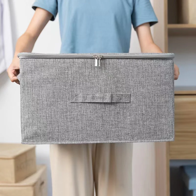 Hotselling Collapsible Linen Clothing Storage Box Cloth Covered Storage
