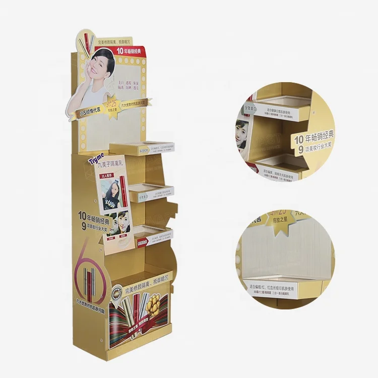 Corrugated Cardboard LED Display Stand Light Bulb Display Stand Disney audit factory toys floor display facial cream skin care