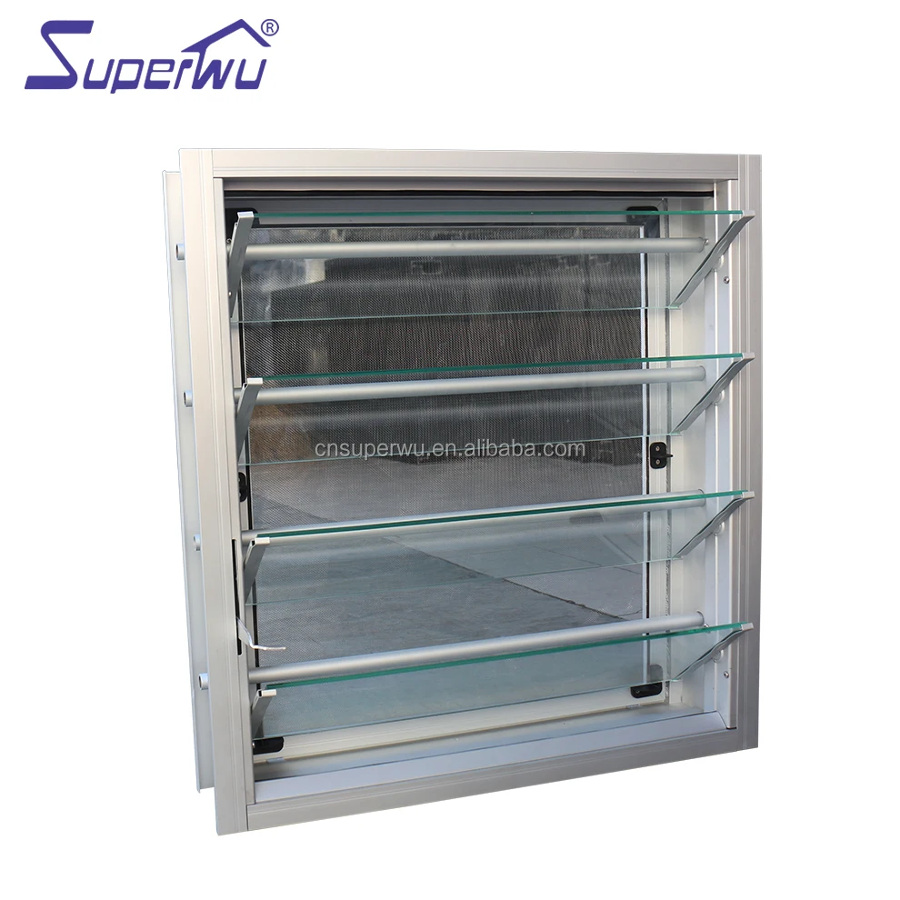 Aluminium frame glass adjustable shutters windows glass louvre