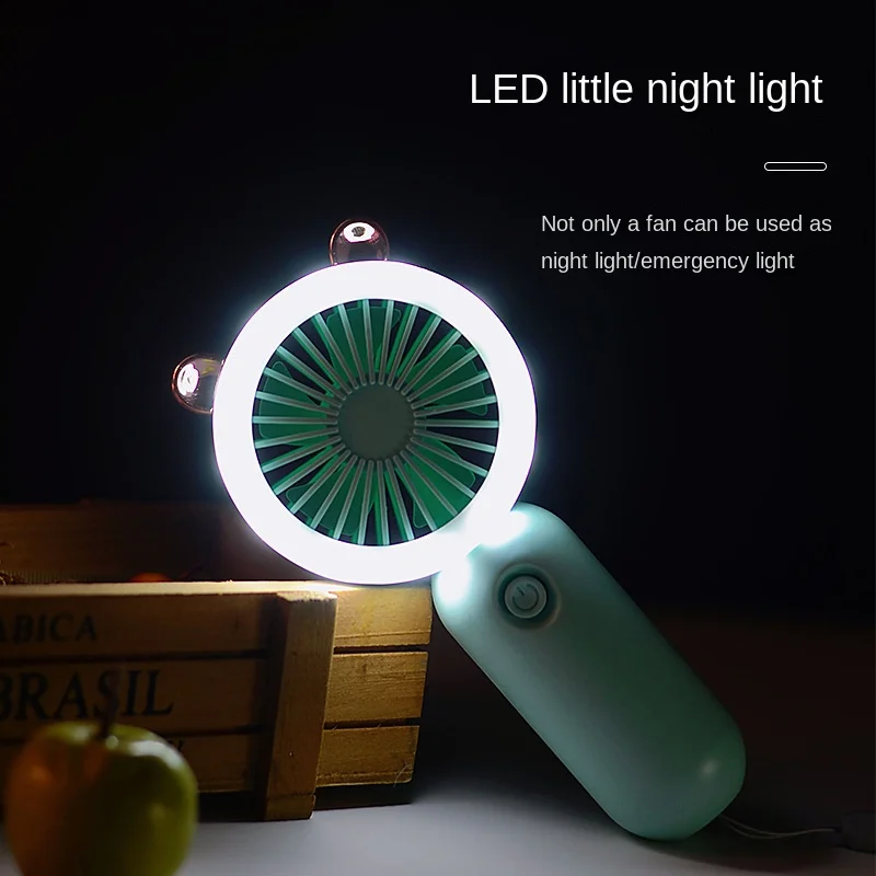 Rechargeable Handheld Hand Held Handy Mini Fan Portable With Led Ring ...