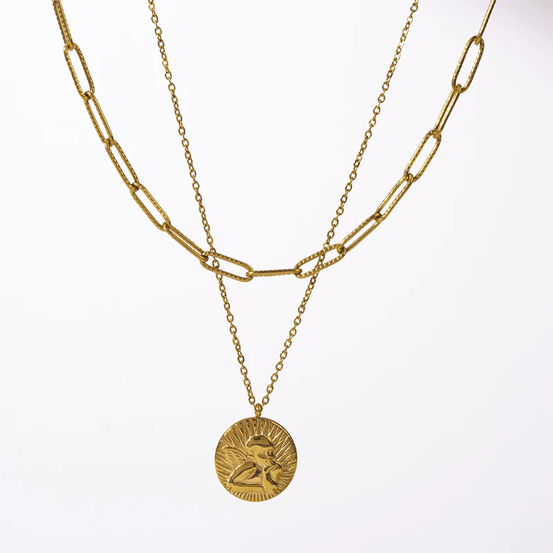 Trendy Double Layer Necklace Metal 