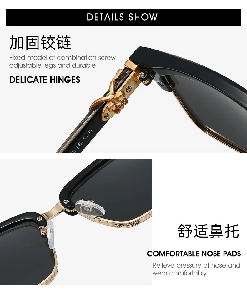 QSF Retro UV400 Sunglasses for Men and Women New Fashionable Business Anti Blue Light Full Frame Glasses