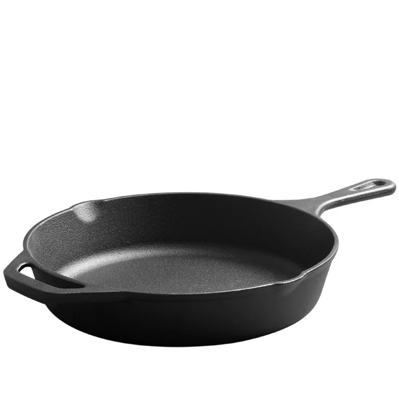 Mu Flat Bottomed Frying Pan 10 Inch 12 Inch Cast Iron Round Frying Pan Skillet With Handle