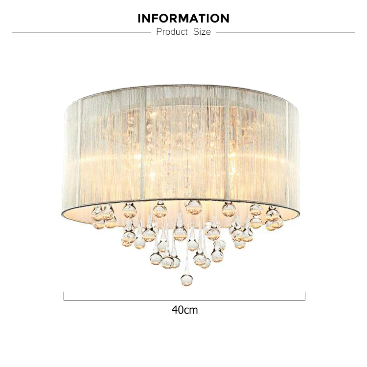 Wholesale Wrought Iron Led K9 Crystal Pendant Round Ceiling Chandelier Light