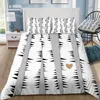 birch trees Bedding Set burgundy bedding set
