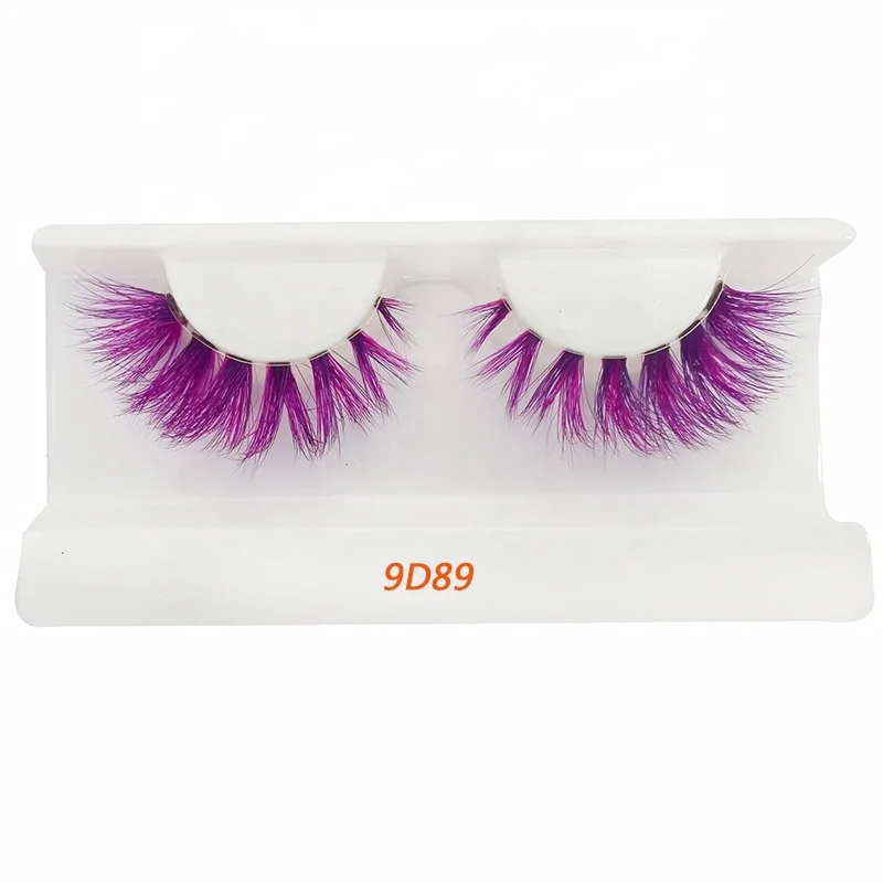 2019 Trendy New Design Colorful Mink Lashes Private Label Brown Green Red Rainbow Eyelashes