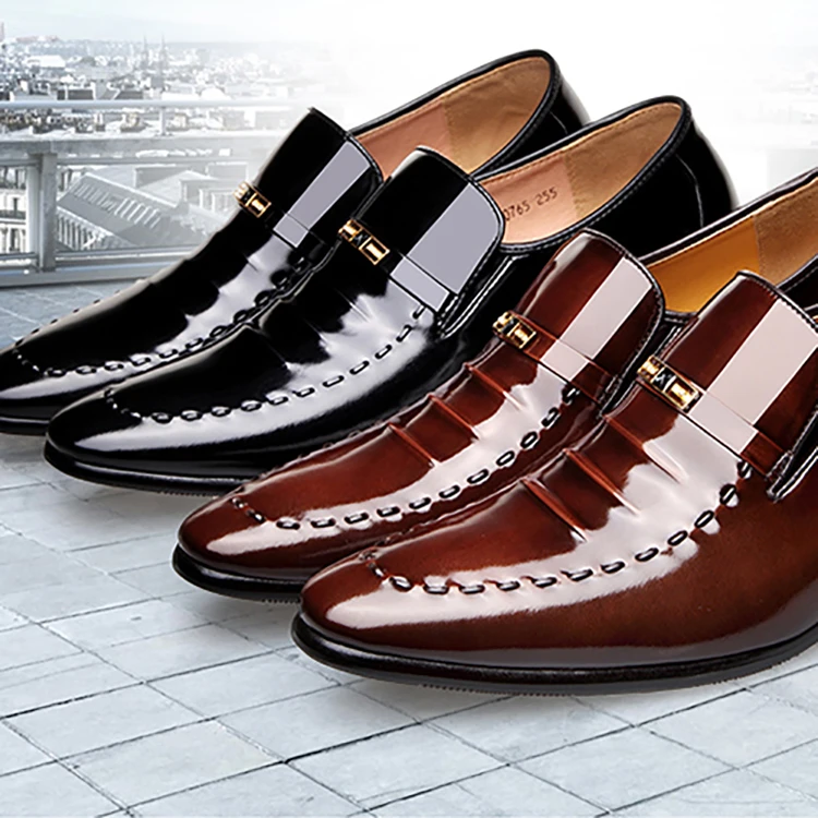 Factory customized handmade luxury pure men's leather dress shoes