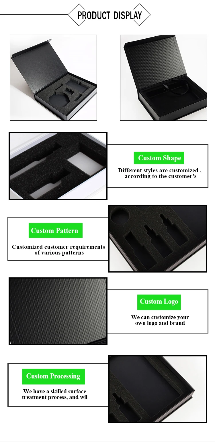 Custom Luxury Black or White Magnetic Cosmetics Cardboard Packaging Box Gift Box
