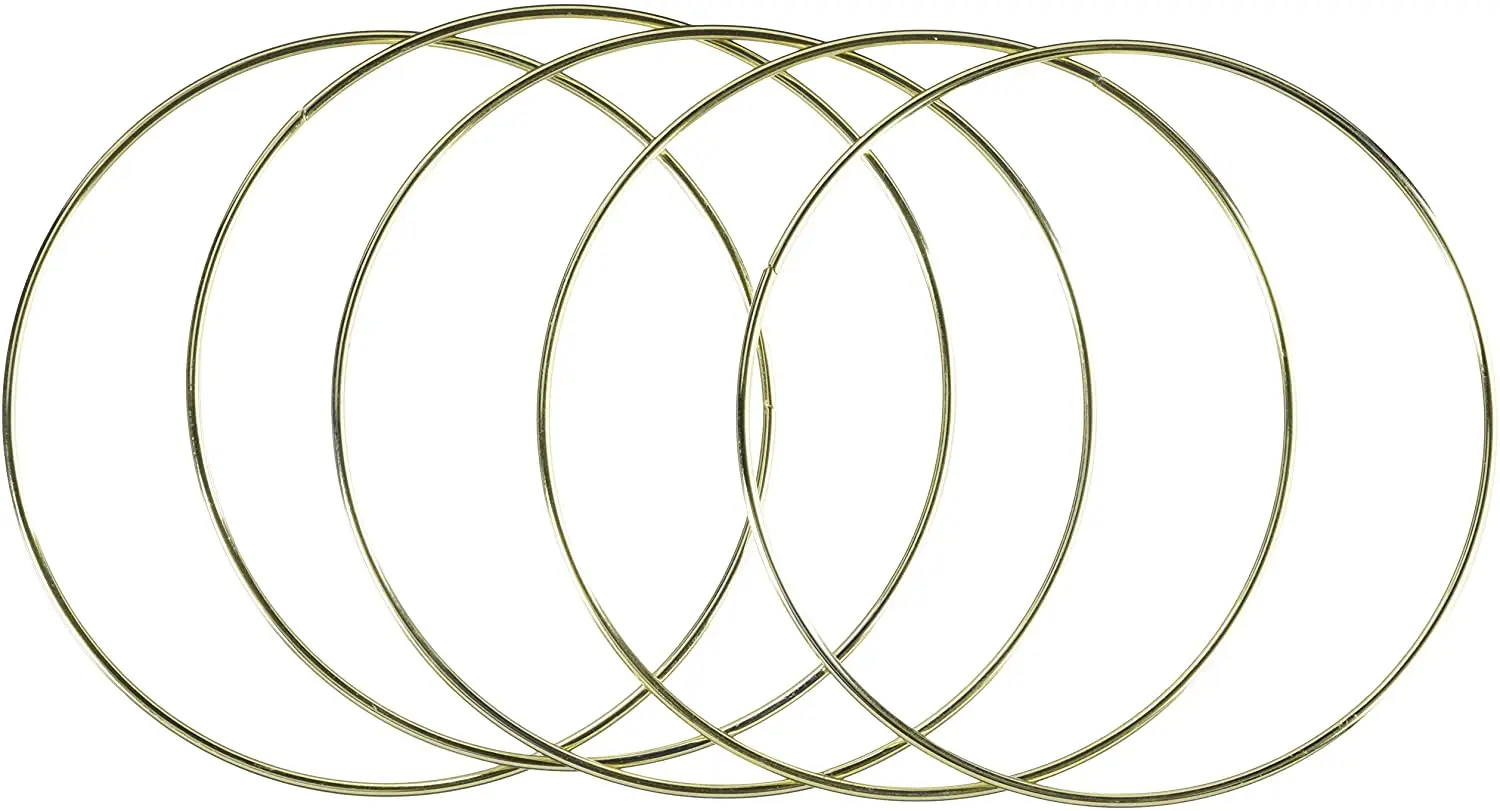 Large Metal Ring Gold Macrame Hoop Metal Floral Hoop Wreath Frames for ...