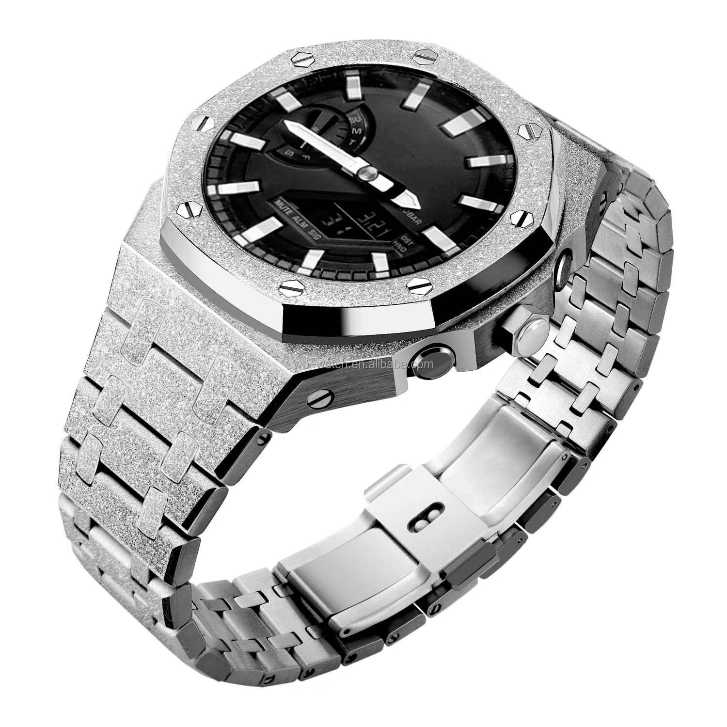Luxury 5th Generation Frosted 316L Stainless Steel G Watch Mod Kit