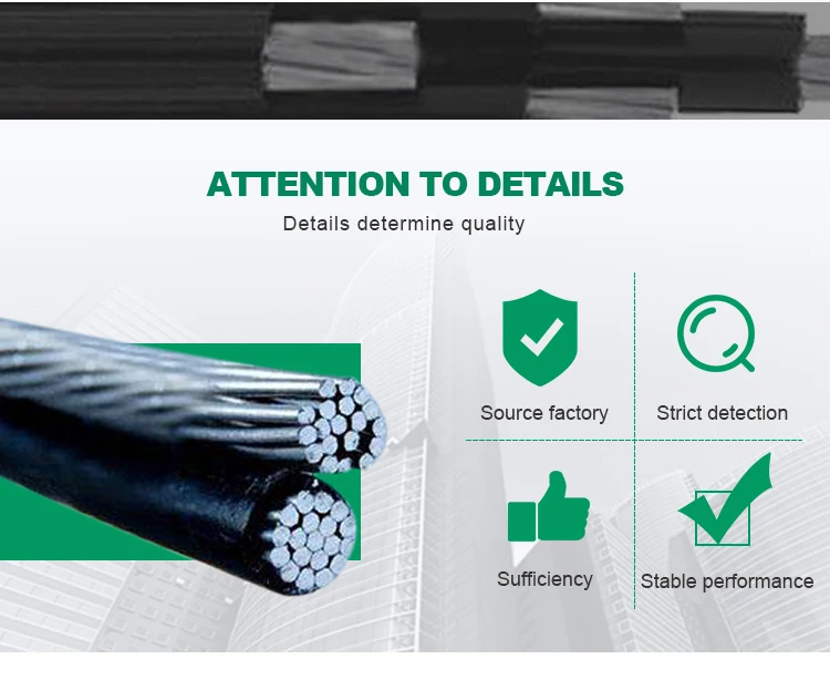 Low high voltage ABC overhead aluminium electrical overhead insulated wire 70mm - ANKUX.COM