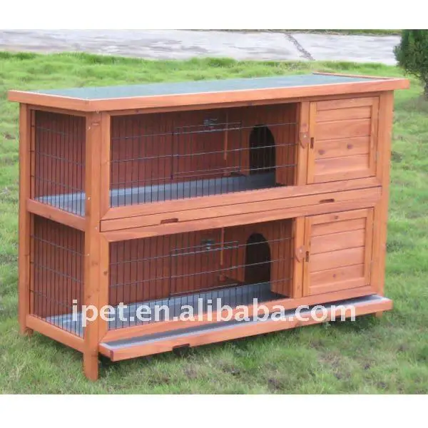 4ft Outdoor 2 Story Wooden Rabbit Cage With Plastic Tray Buy Rabbit