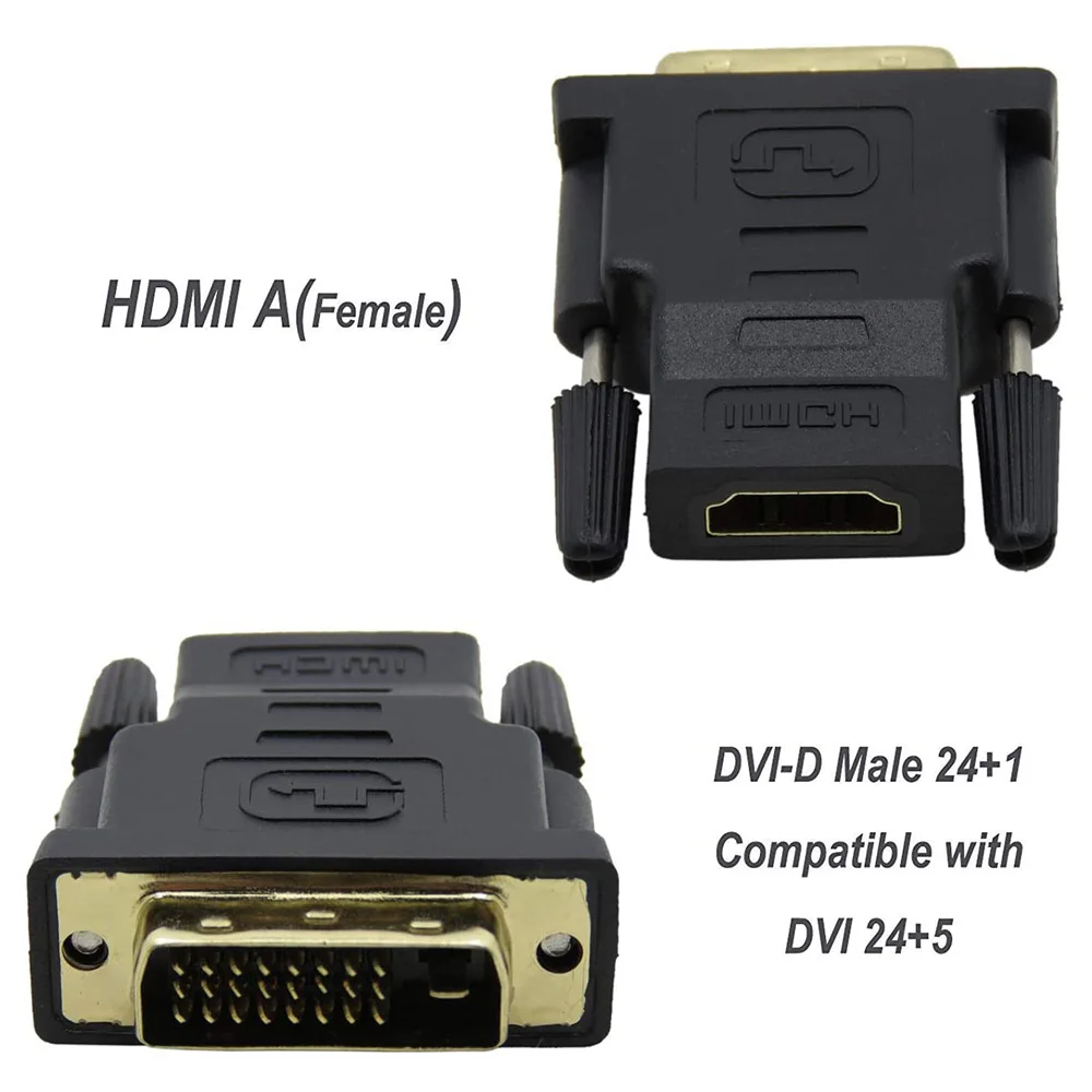 Gold Plated Full HD 1080P Bidirectional HDMI Female to DVI D Male Converter HDMI to DVI Adapter for Laptop Desktop and Monitor