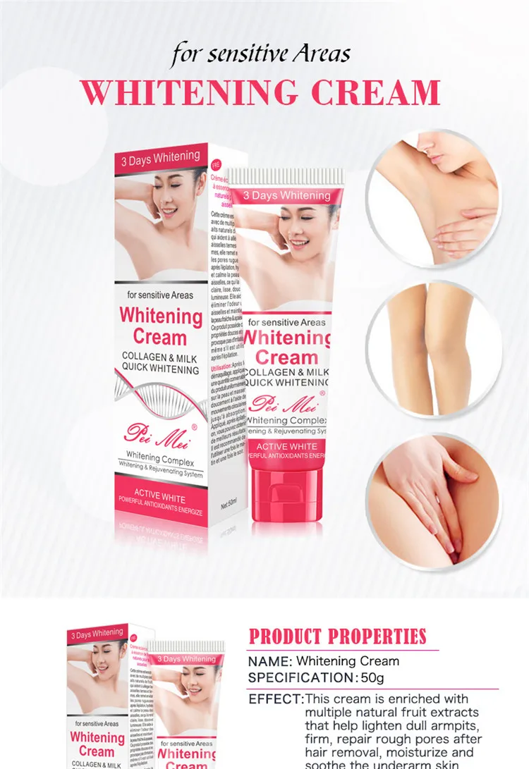 Wholesale Glowing Skin Whitening Cream For Sensitive Areas
