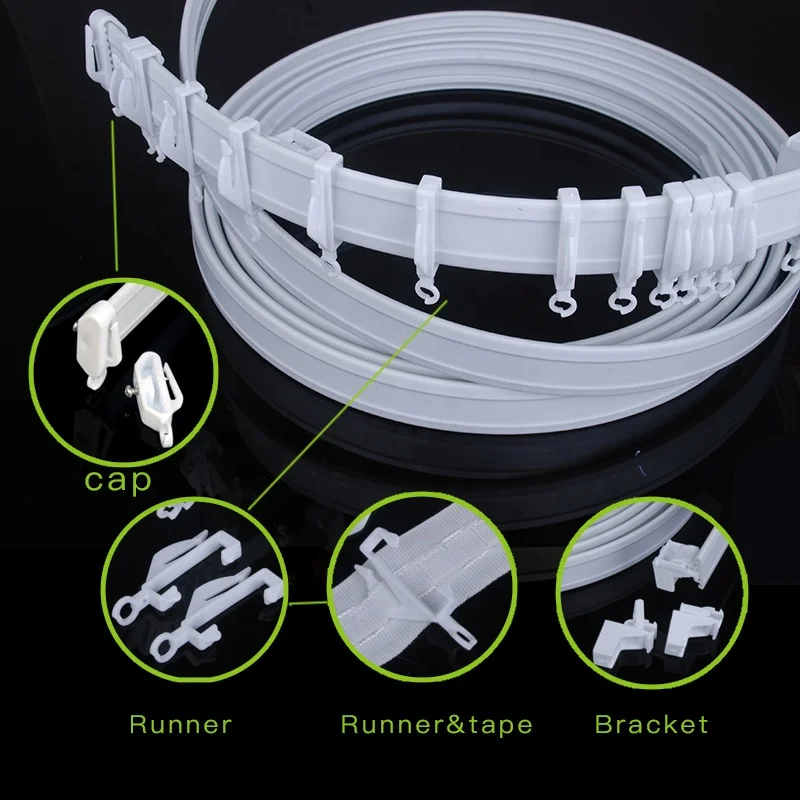 Dt0012 Pvc Round Flexible Curtain Rail,Curtain Track Glider Plastic