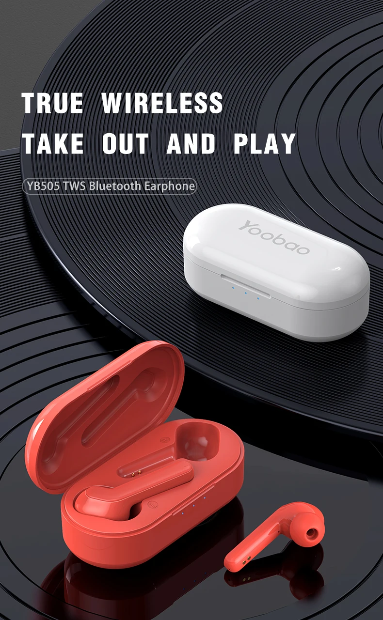 Yoobao YB-505 Wireless Earphone In-ear Headphone TWS Waterproof Noise Cancelling Whole-day Comfort - ANKUX.COM