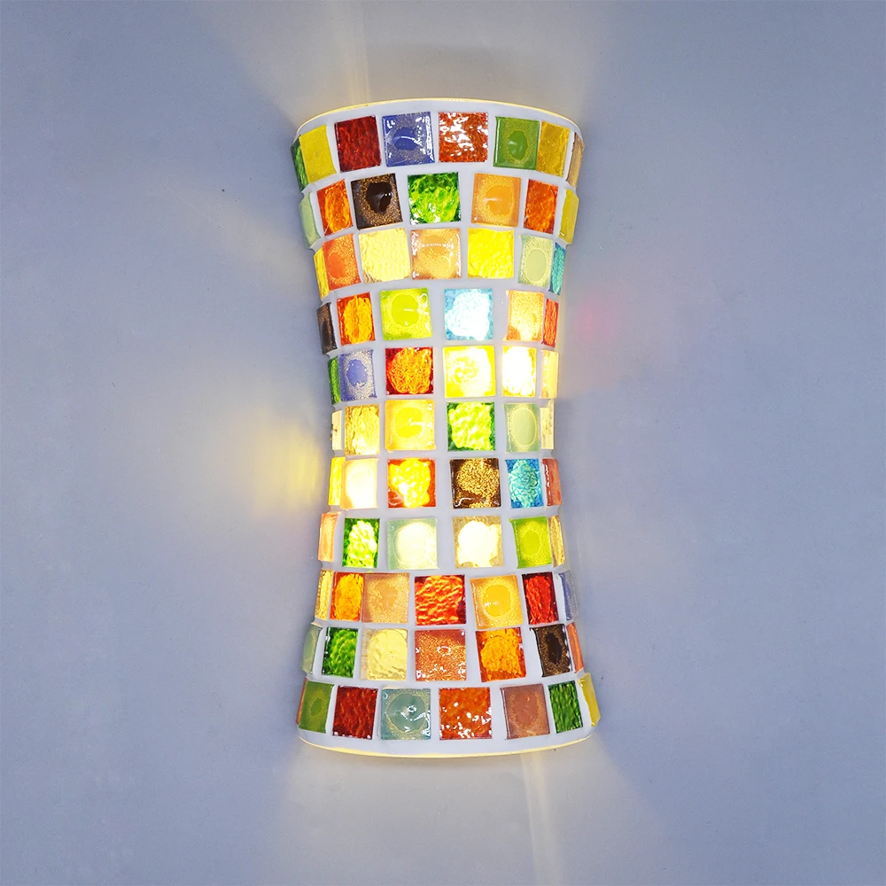 Decorative Stair Turkish Wall Light Colorful Glass Lamp Vintage Up and Down E14 Base Indoor Home Lighting