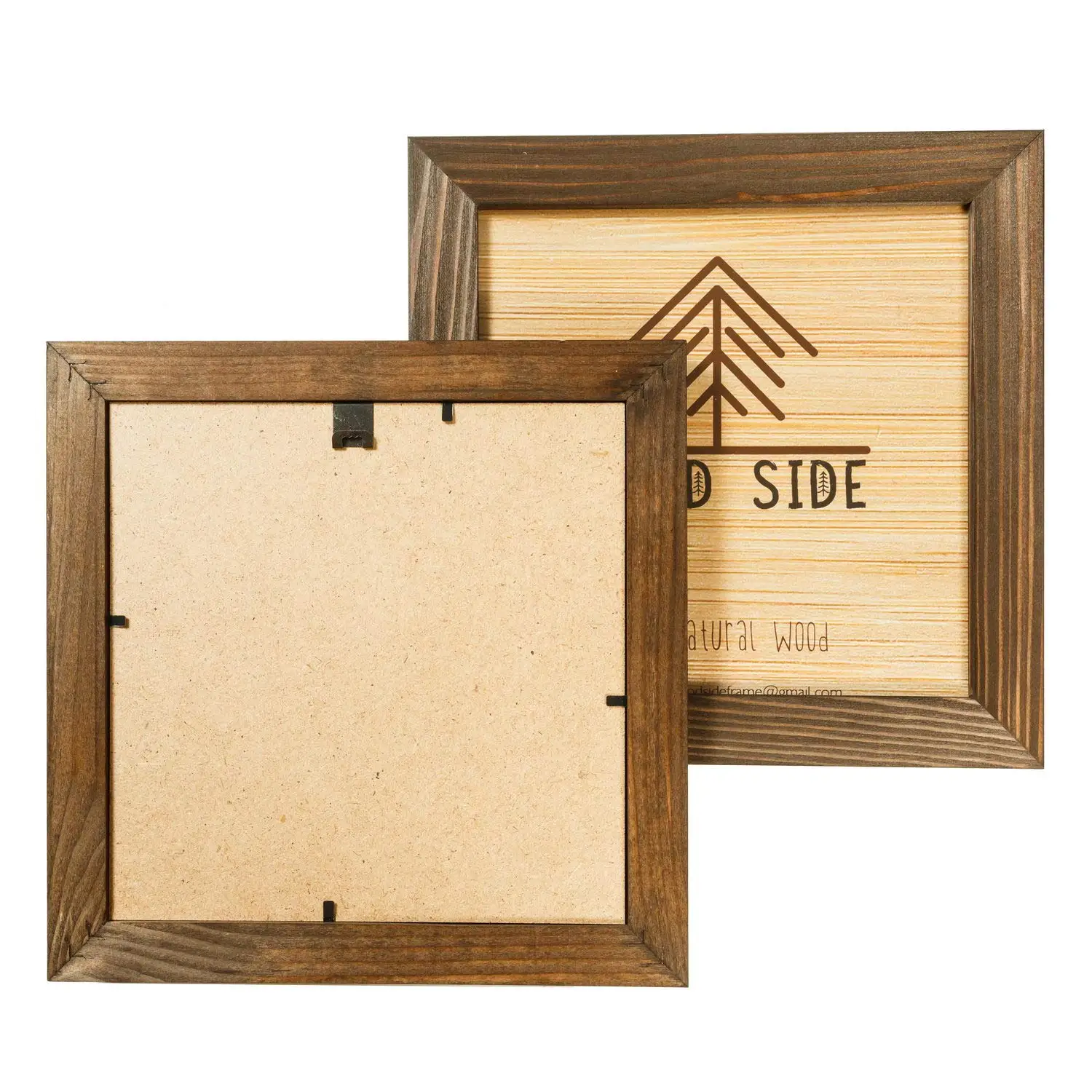 Rustic Wooden Square Picture Frames 8x8 Set Of 2100 Natural Solid Eco Wood With Real Glass