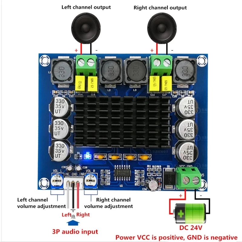 Xh-m543 High Power Digital Amplifier Tpa3116d2 Audio Amplification ...