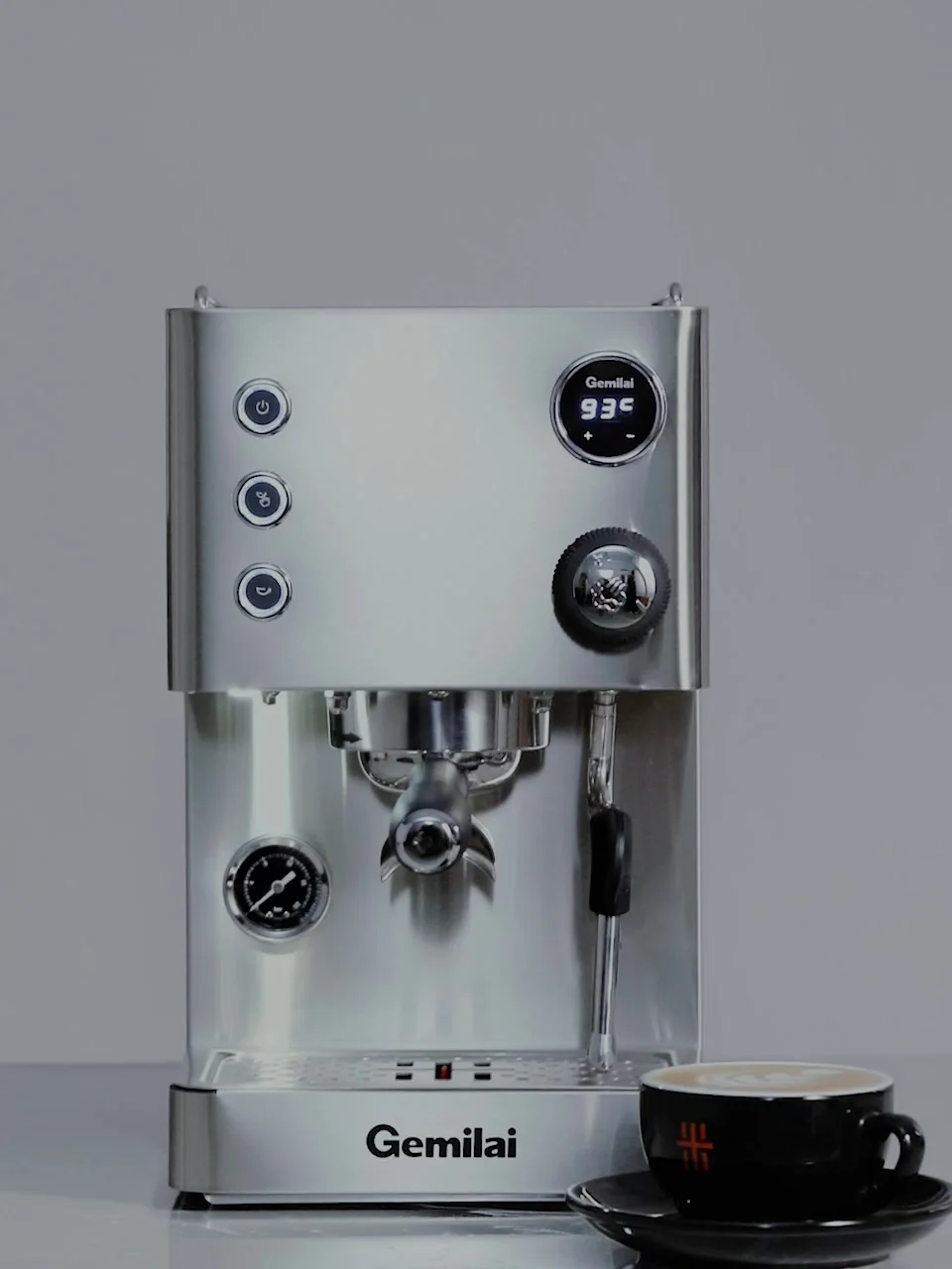 Gemilai G3007Z Stainless Steel Espresso Machine - Retro Manual