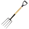 Heavy Duty Strong Handle Carbon Steel Garden Digging Fork Border Spade Fork 4 Prongs For Farm Soil Planting Tool