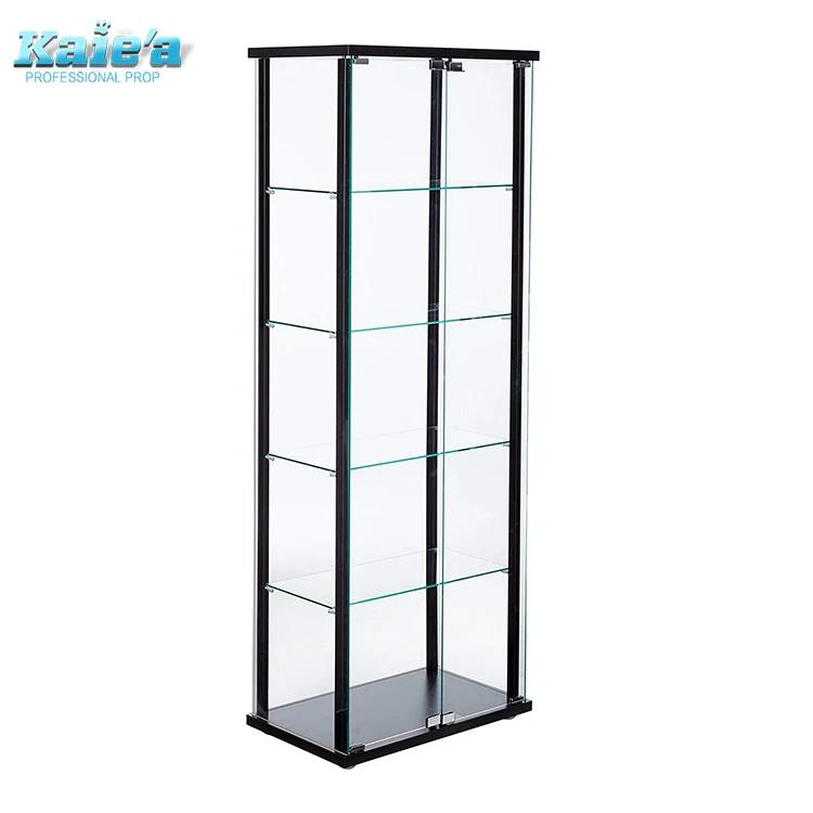 Multipurpose 5 Shelf Glass Curio Black And Clear Buy Glass