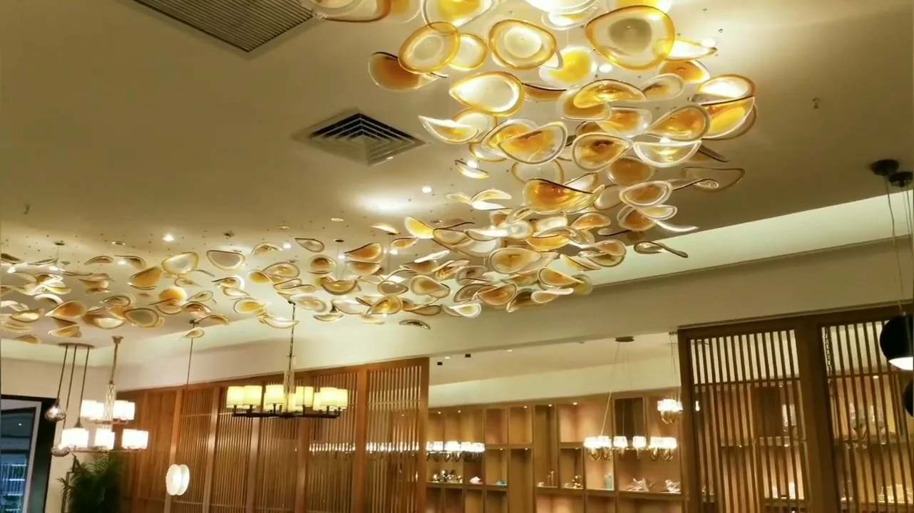 girban北欧酒店室内照明装饰现代玻璃吊灯和灯天花板花卉装饰吊灯豪华