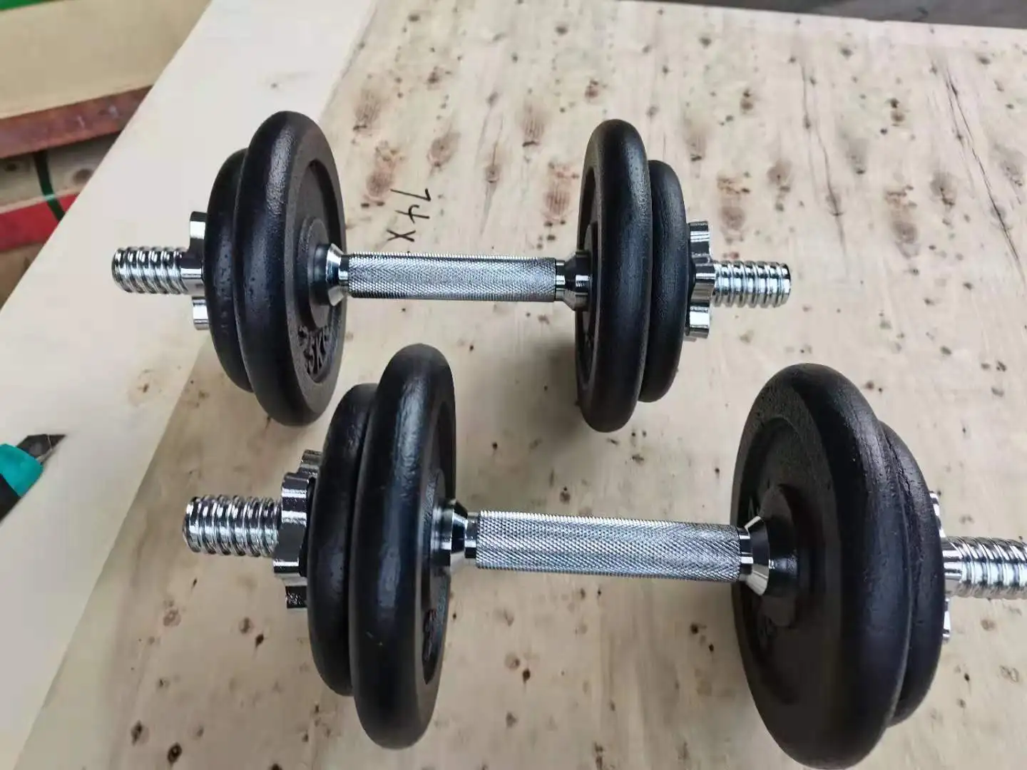 Factory Adjustable Dumbbell Set 20kg Black Paint Cast Iron Dumbbells