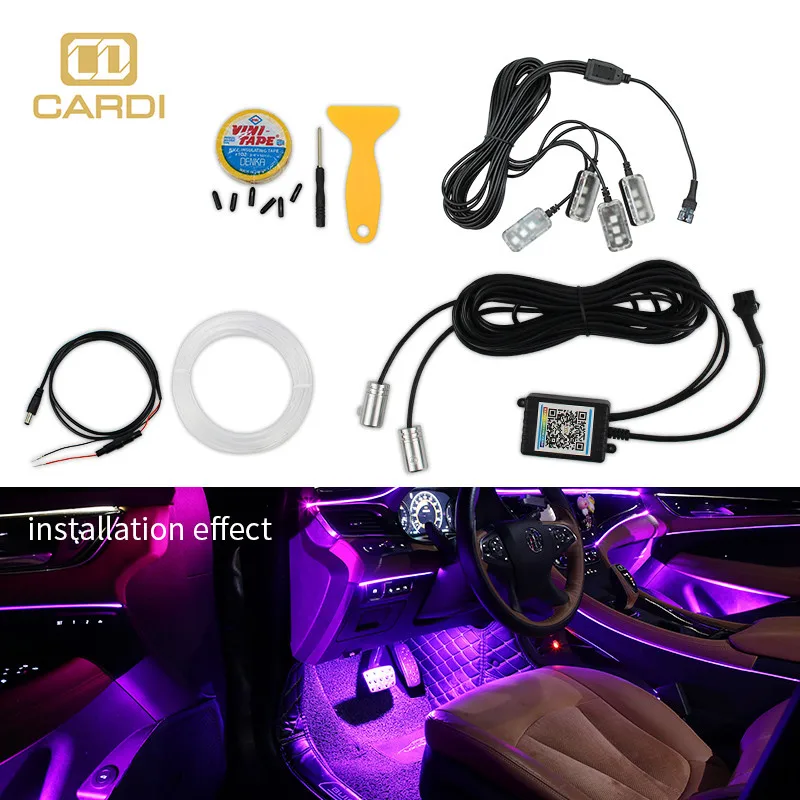 New design popular quality Colorful Car interior Atmosphere Ambient strip light